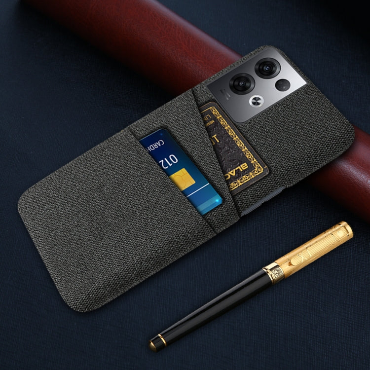 For OPPO Reno8 Pro+ Cloth Texture Card Slot PC+Nylon Phone Case
