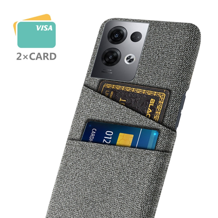For OPPO Reno8 Pro+ Cloth Texture Card Slot PC+Nylon Phone Case