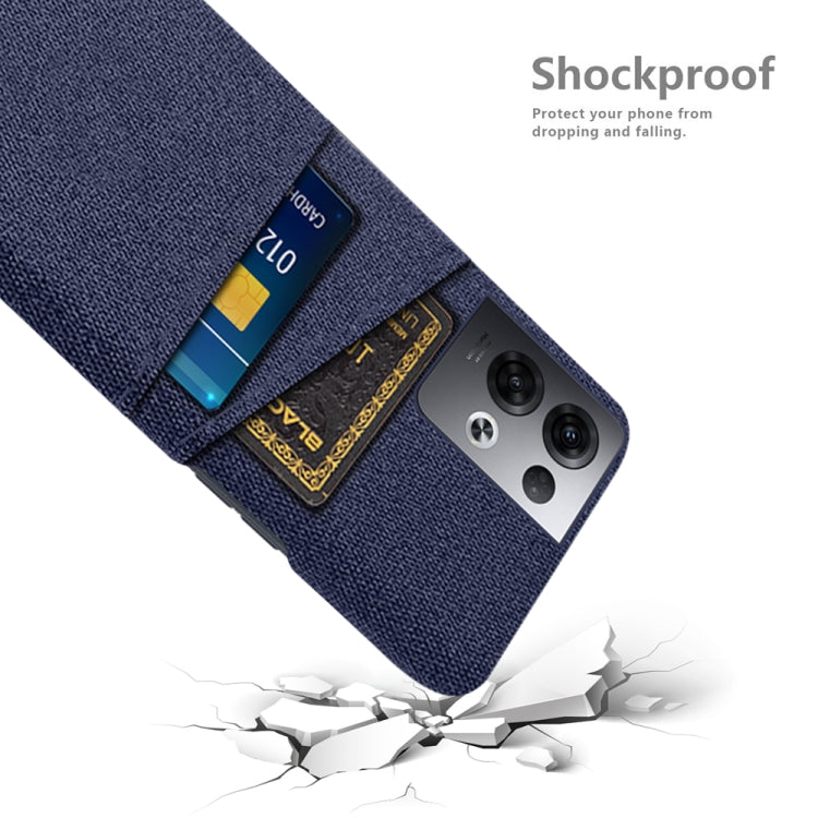 For OPPO Reno8 Pro+ Cloth Texture Card Slot PC+Nylon Phone Case