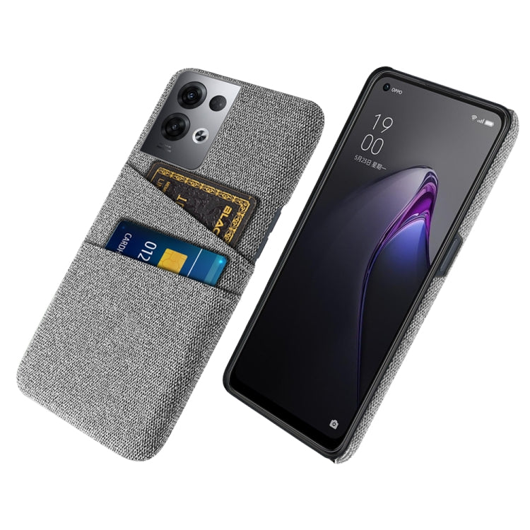 For OPPO Reno8 Pro+ Cloth Texture Card Slot PC+Nylon Phone Case