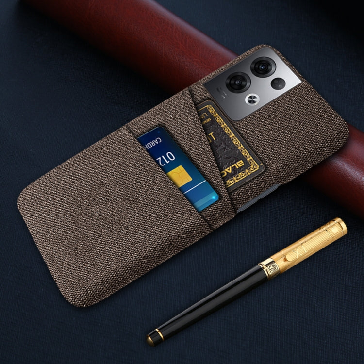 For OPPO Reno8 Pro+ Cloth Texture Card Slot PC+Nylon Phone Case