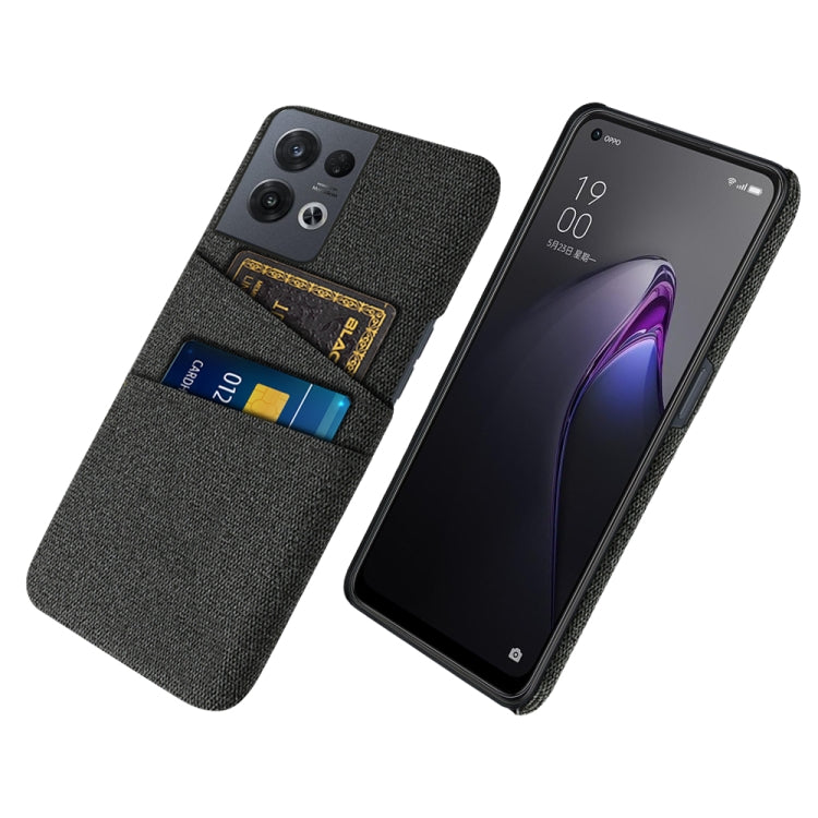 For OPPO Reno8 Pro Cloth Texture Card Slot PC+Nylon Phone Case