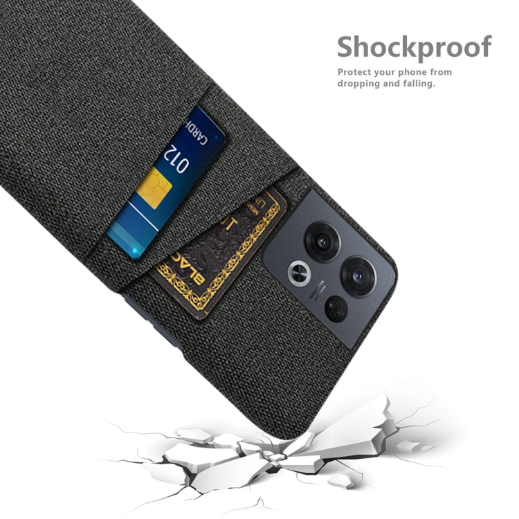 For OPPO Reno8 Pro Cloth Texture Card Slot PC+Nylon Phone Case