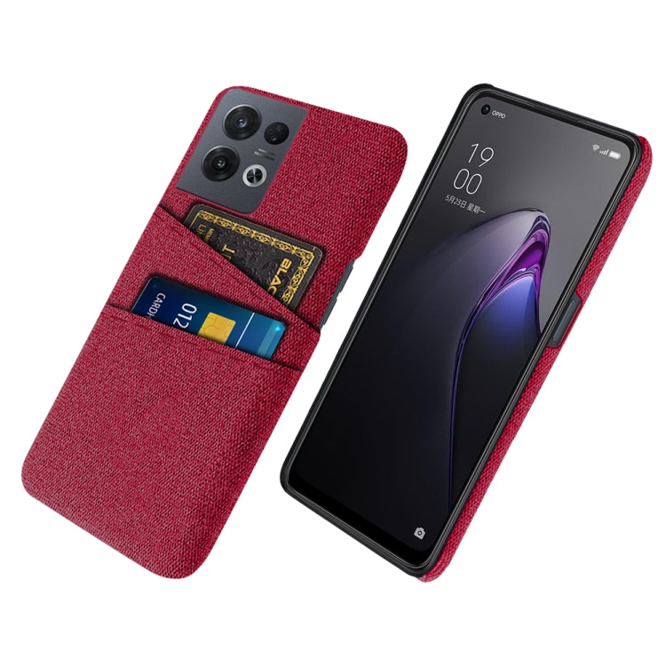 For OPPO Reno8 Pro Cloth Texture Card Slot PC+Nylon Phone Case