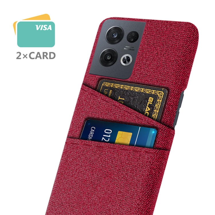 For OPPO Reno8 Pro Cloth Texture Card Slot PC+Nylon Phone Case