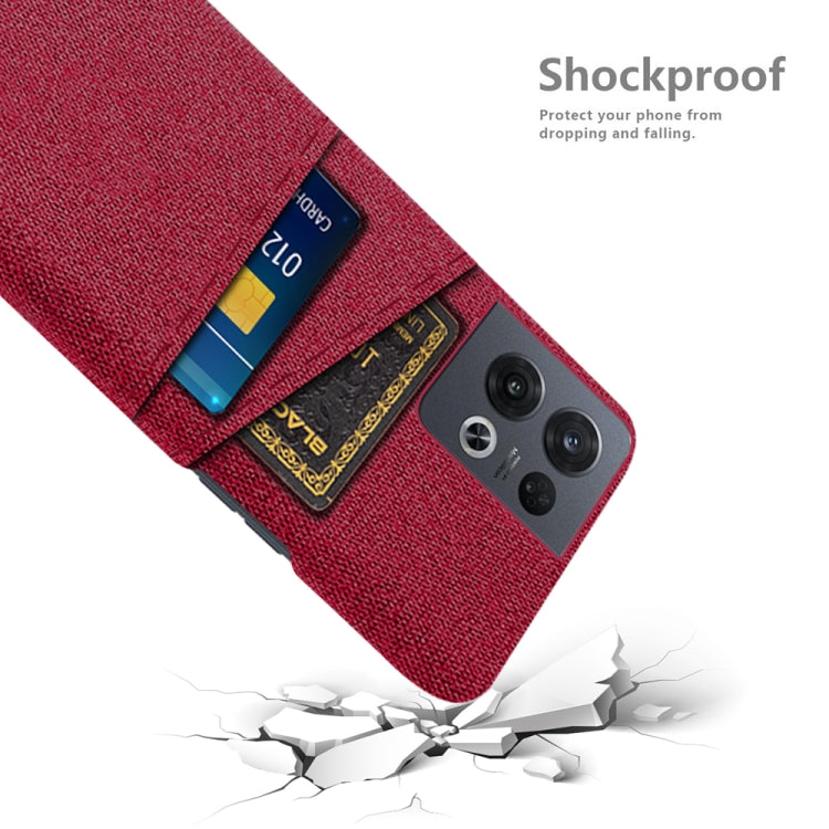 For OPPO Reno8 Pro Cloth Texture Card Slot PC+Nylon Phone Case