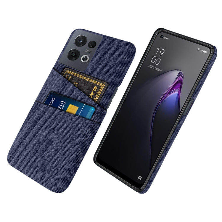 For OPPO Reno8 Pro Cloth Texture Card Slot PC+Nylon Phone Case