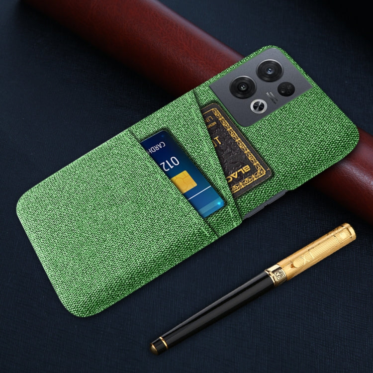 For OPPO Reno8 Pro Cloth Texture Card Slot PC+Nylon Phone Case