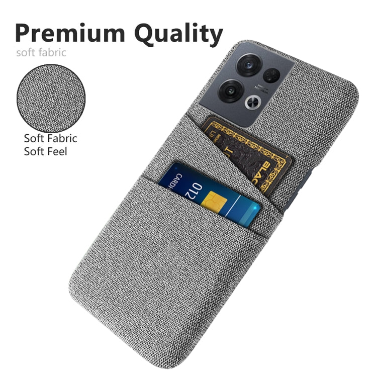 For OPPO Reno8 Pro Cloth Texture Card Slot PC+Nylon Phone Case