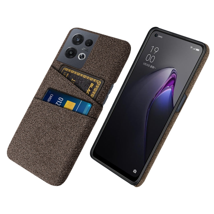 For OPPO Reno8 Pro Cloth Texture Card Slot PC+Nylon Phone Case