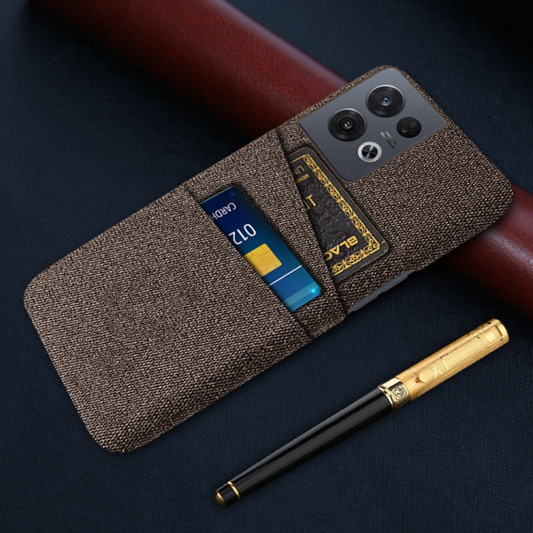 For OPPO Reno8 Pro Cloth Texture Card Slot PC+Nylon Phone Case