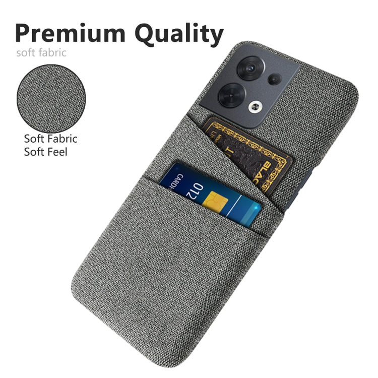 For OPPO Reno8 Cloth Texture Card Slot PC+Nylon Phone Case