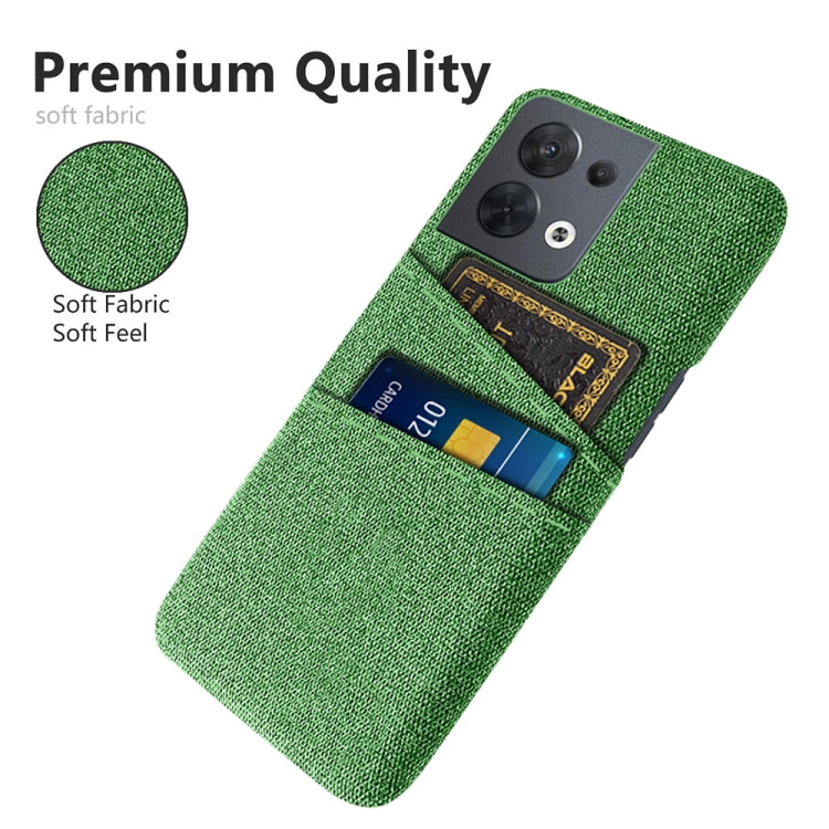 For OPPO Reno8 Cloth Texture Card Slot PC+Nylon Phone Case
