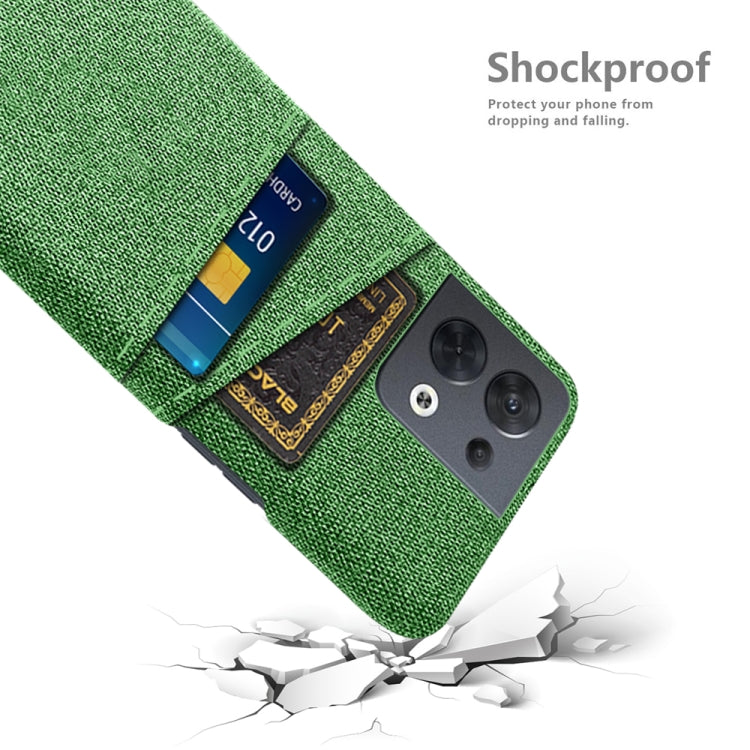 For OPPO Reno8 Cloth Texture Card Slot PC+Nylon Phone Case