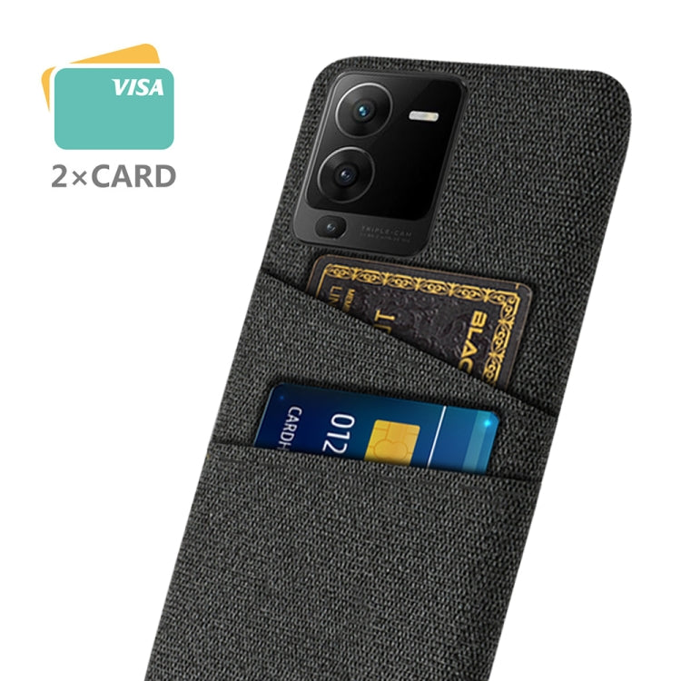 For vivo S15 Cloth Texture Card Slot PC+Nylon Phone Case