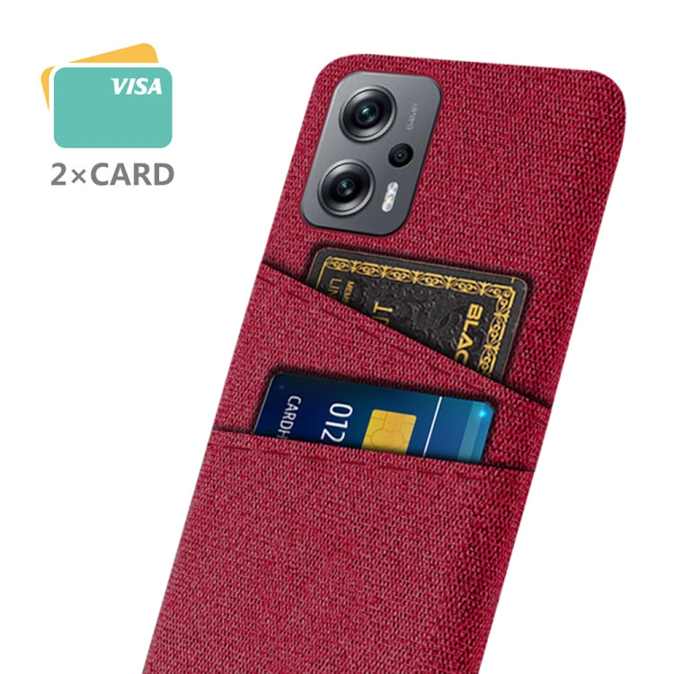 For Xiaomi Redmi Note 11T Pro+ Cloth Texture Card Slot PC+Nylon Phone Case