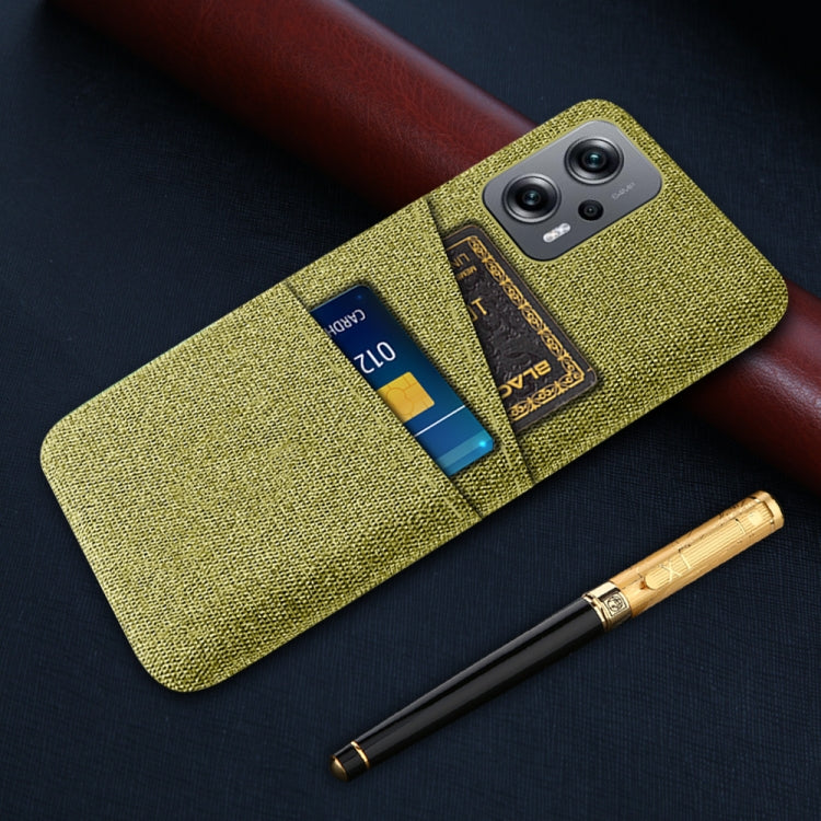 For Xiaomi Redmi Note 11T Pro+ Cloth Texture Card Slot PC+Nylon Phone Case