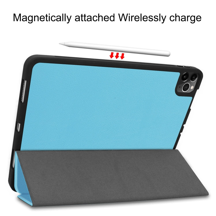 For iPad Pro 11 inch 2020 Custer Pattern TPU Smart Tablet Holster with Sleep Function & Tri-Fold Bracket & Pen Slot