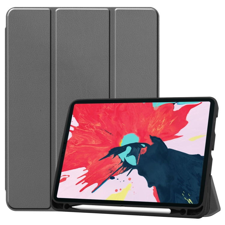 For iPad Pro 11 inch 2020 Custer Pattern TPU Smart Tablet Holster with Sleep Function & Tri-Fold Bracket & Pen Slot
