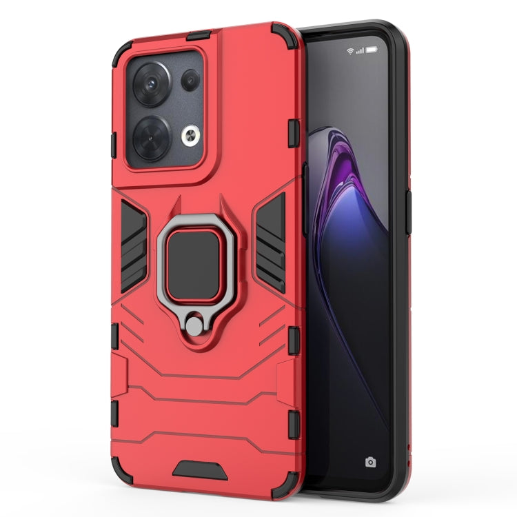 For OPPO Reno8 Shockproof PC + TPU Protective Phone Case with Magnetic Ring Holder