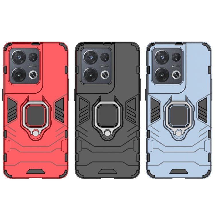 For OPPO Reno8 Pro Shockproof PC + TPU Protective Phone Case with Magnetic Ring Holder