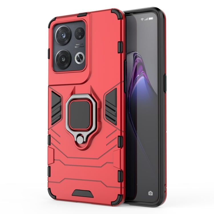 For OPPO Reno8 Pro Shockproof PC + TPU Protective Phone Case with Magnetic Ring Holder