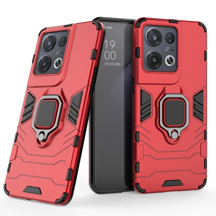 For OPPO Reno8 Pro Shockproof PC + TPU Protective Phone Case with Magnetic Ring Holder