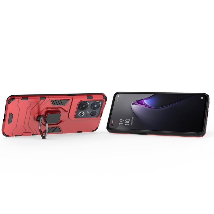 For OPPO Reno8 Pro Shockproof PC + TPU Protective Phone Case with Magnetic Ring Holder