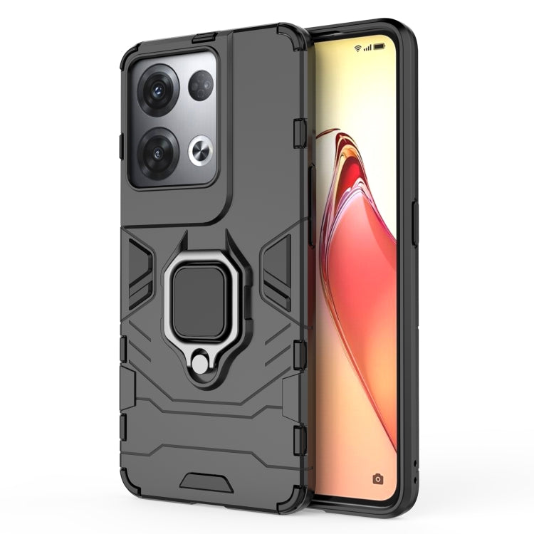 For OPPO Reno8 Pro+ Shockproof PC + TPU Protective Phone Case with Magnetic Ring Holder