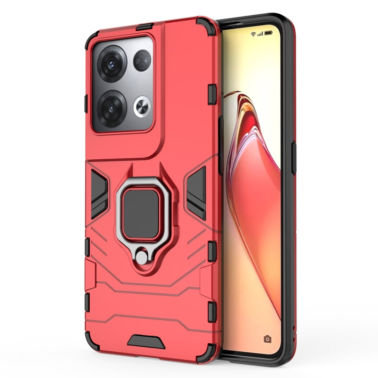 For OPPO Reno8 Pro+ Shockproof PC + TPU Protective Phone Case with Magnetic Ring Holder
