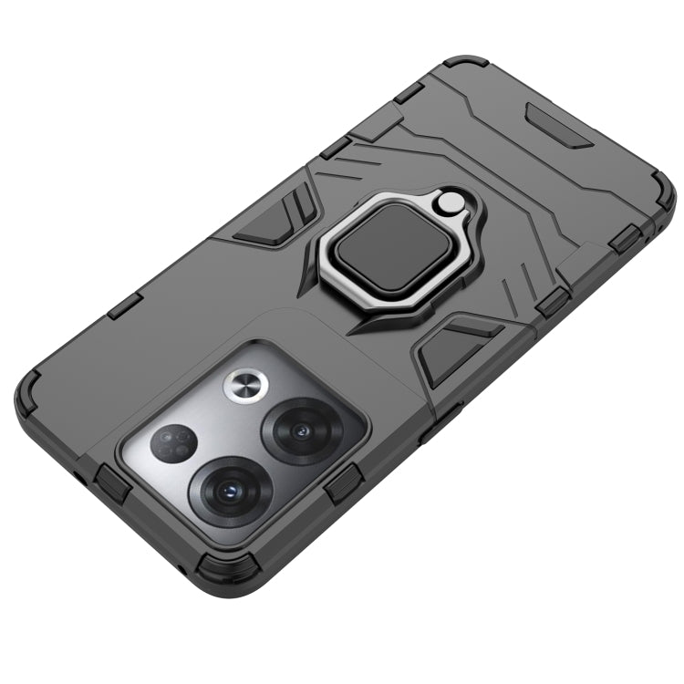 For OPPO Reno8 Pro+ Shockproof PC + TPU Protective Phone Case with Magnetic Ring Holder