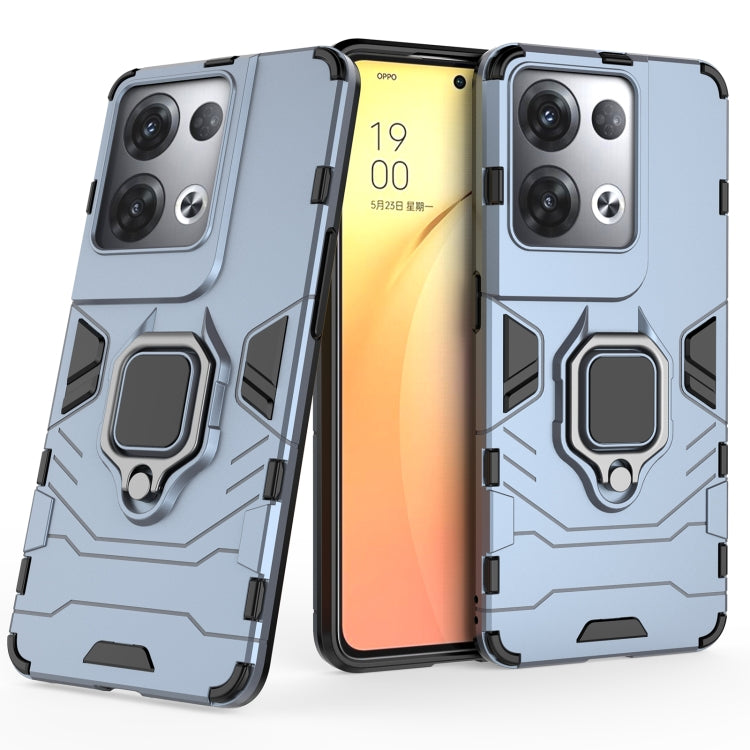 For OPPO Reno8 Pro+ Shockproof PC + TPU Protective Phone Case with Magnetic Ring Holder