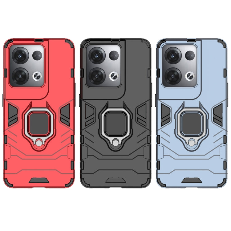 For OPPO Reno8 Pro+ Shockproof PC + TPU Protective Phone Case with Magnetic Ring Holder