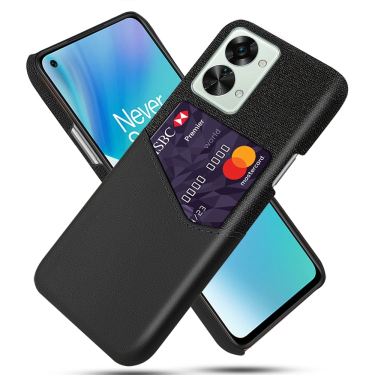 For OnePlus Nord 2T 5G Cloth Texture Card Slot PC + PU Phone Case