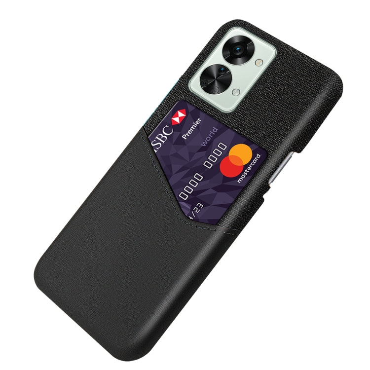 For OnePlus Nord 2T 5G Cloth Texture Card Slot PC + PU Phone Case