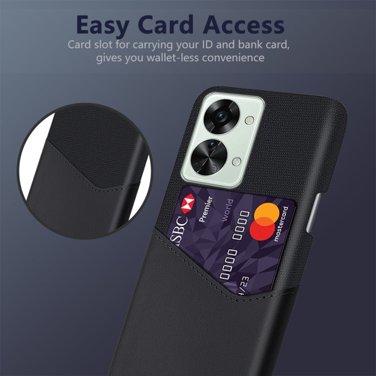 For OnePlus Nord 2T 5G Cloth Texture Card Slot PC + PU Phone Case