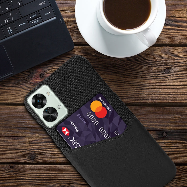 For OnePlus Nord 2T 5G Cloth Texture Card Slot PC + PU Phone Case