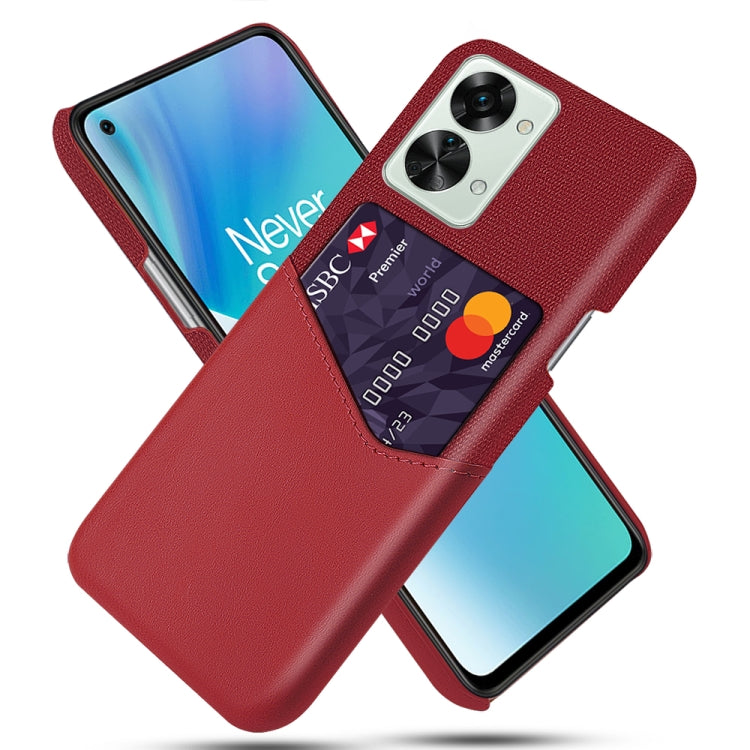 For OnePlus Nord 2T 5G Cloth Texture Card Slot PC + PU Phone Case