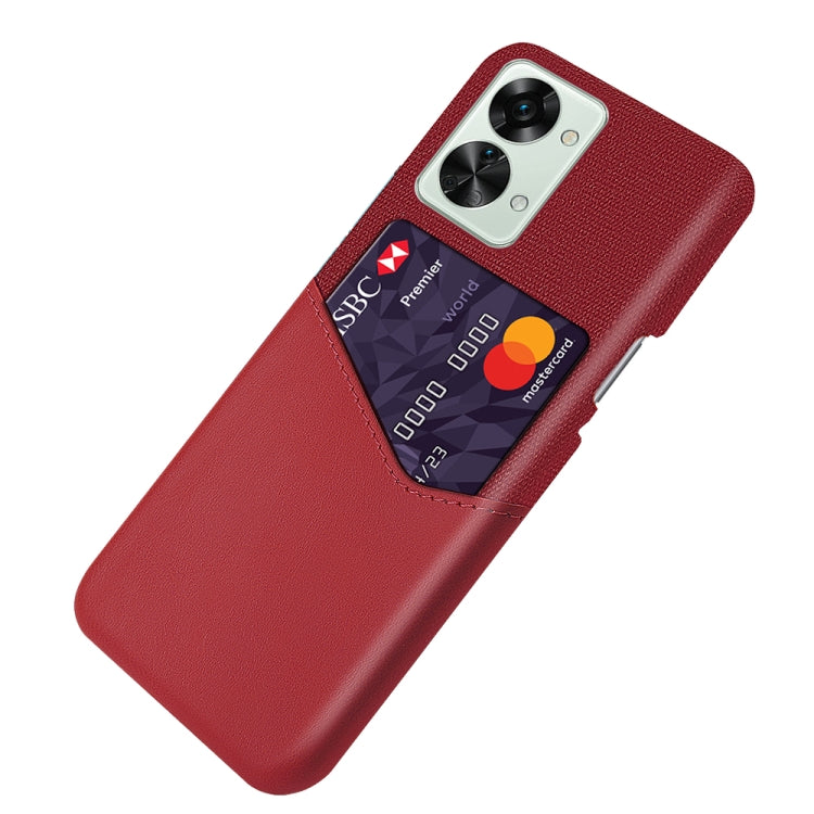 For OnePlus Nord 2T 5G Cloth Texture Card Slot PC + PU Phone Case
