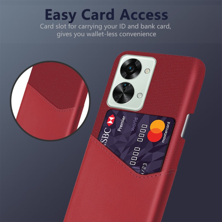 For OnePlus Nord 2T 5G Cloth Texture Card Slot PC + PU Phone Case