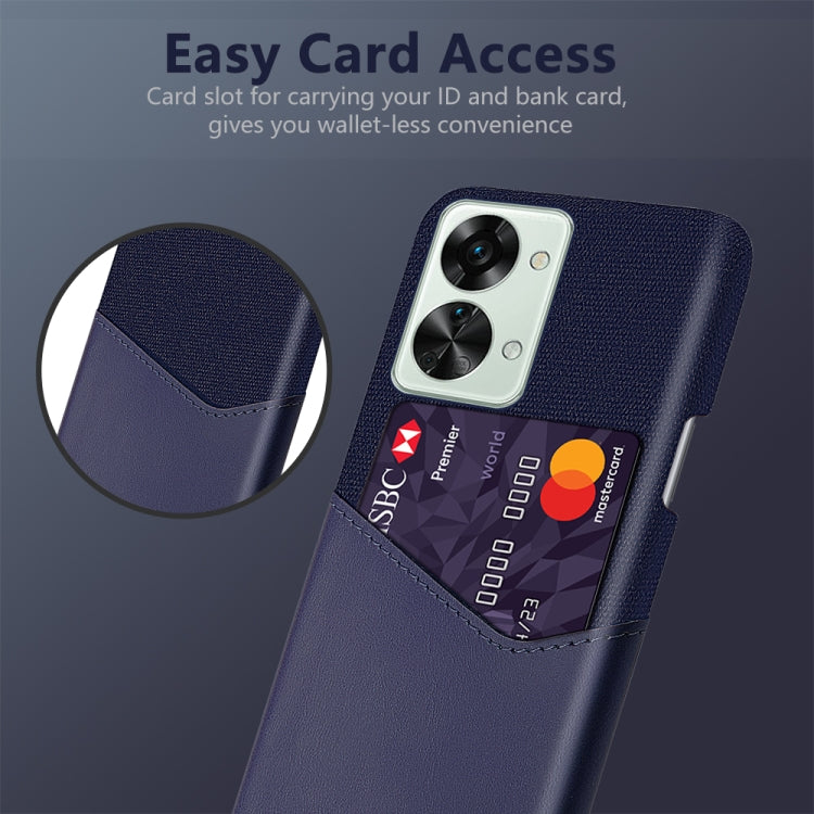 For OnePlus Nord 2T 5G Cloth Texture Card Slot PC + PU Phone Case