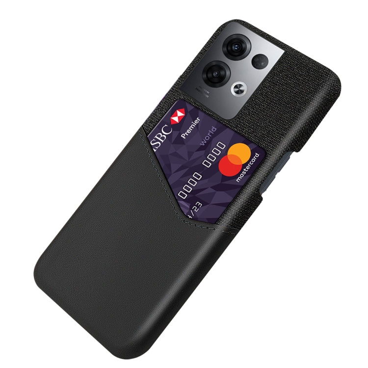 For OPPO Reno8 Pro+ Cloth Texture Card Slot PC + PU Phone Case