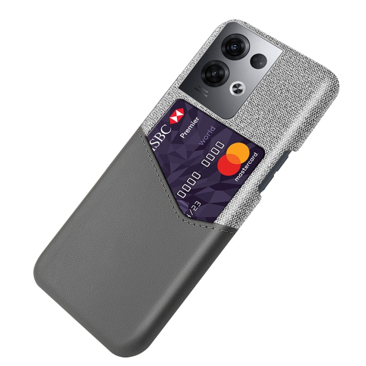 For OPPO Reno8 Pro+ Cloth Texture Card Slot PC + PU Phone Case