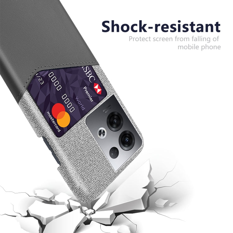 For OPPO Reno8 Pro+ Cloth Texture Card Slot PC + PU Phone Case