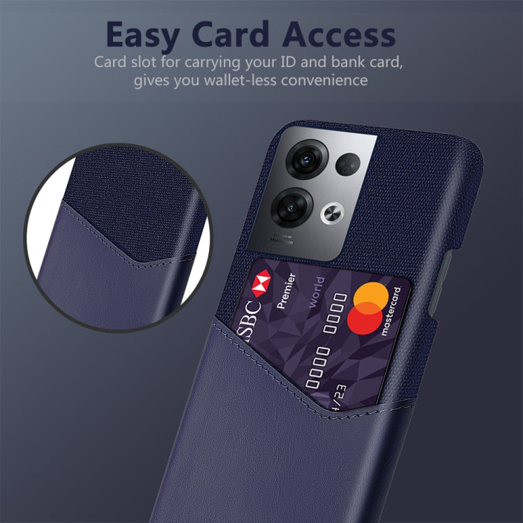 For OPPO Reno8 Pro+ Cloth Texture Card Slot PC + PU Phone Case