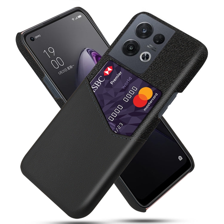 For OPPO Reno8 Pro Cloth Texture Card Slot PC + PU Phone Case