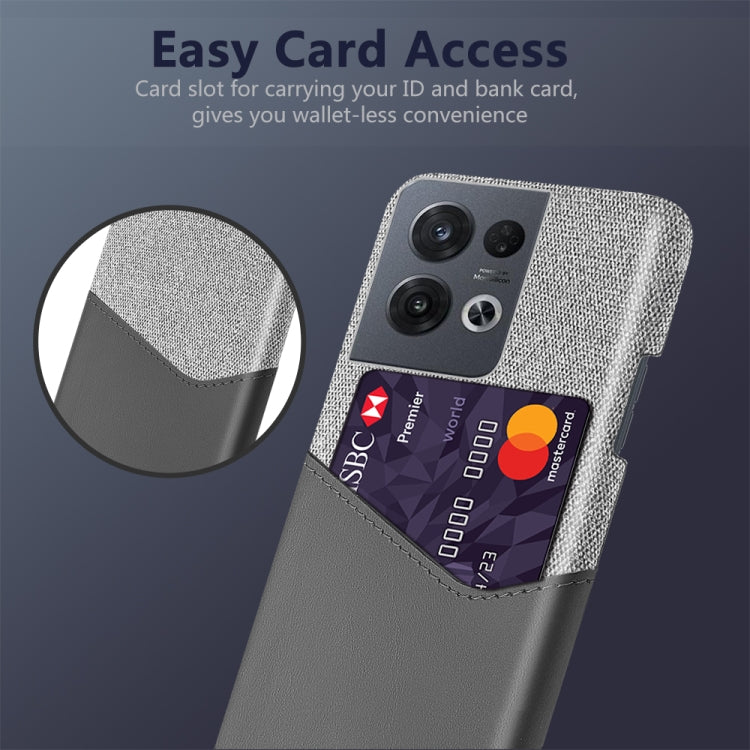 For OPPO Reno8 Pro Cloth Texture Card Slot PC + PU Phone Case