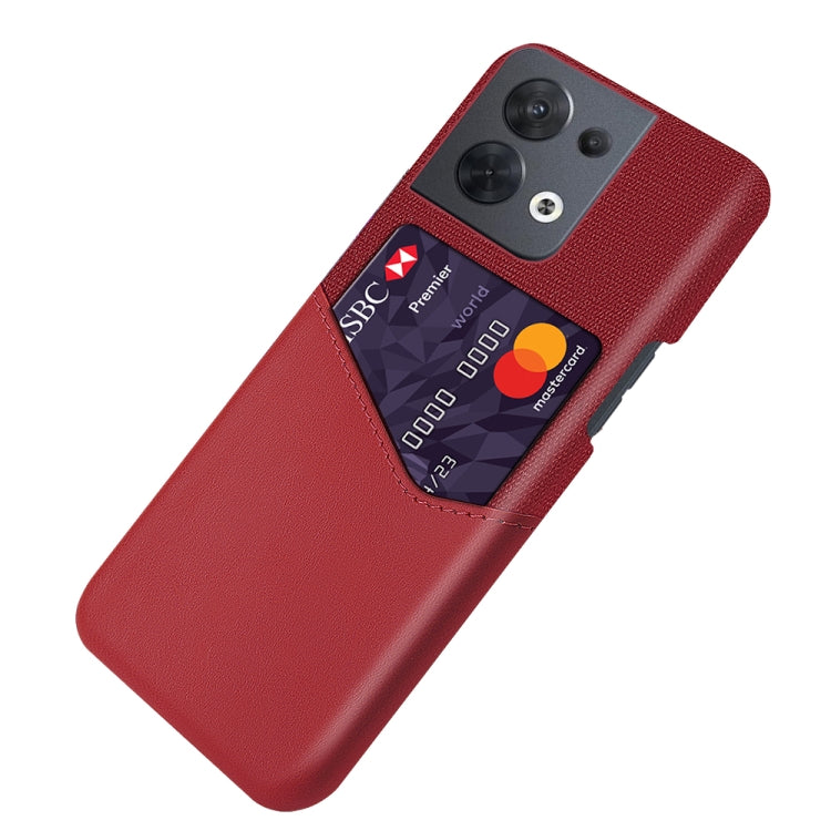 For OPPO Reno8 Cloth Texture Card Slot PC + PU Phone Case