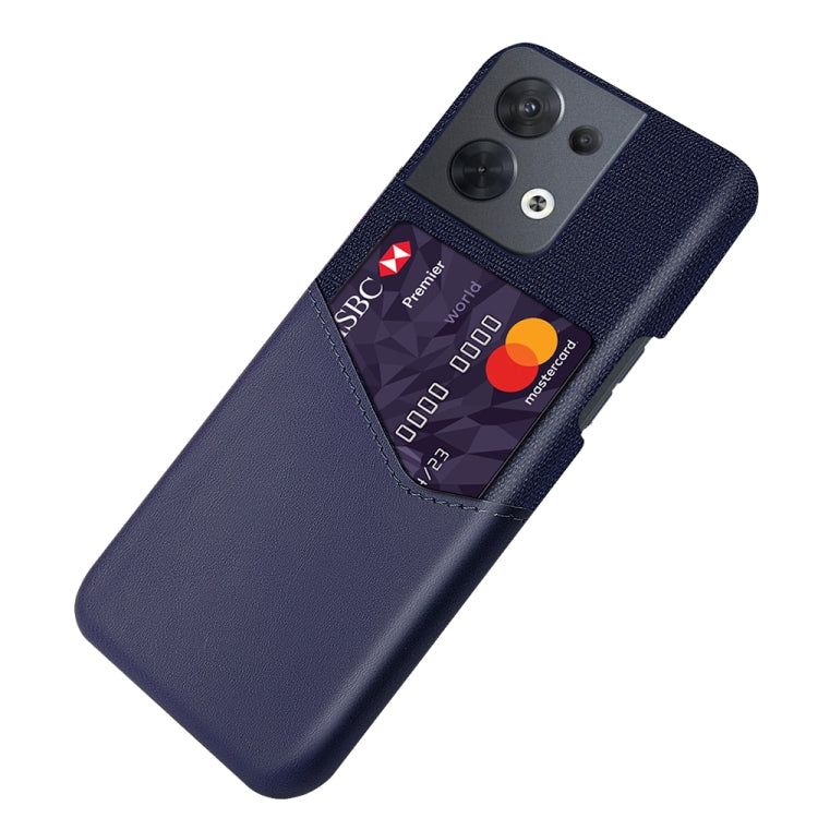 For OPPO Reno8 Cloth Texture Card Slot PC + PU Phone Case