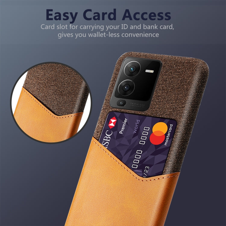 For vivo S15 Pro Cloth Texture Card Slot PC + PU Phone Case